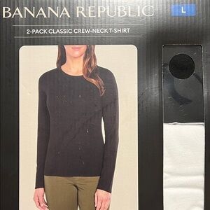 Banana Republic Black Crew-Neck T-Shirt 2-Pack